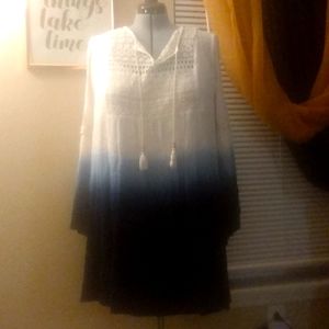 Beach Vibes Navy and white mini dress/top